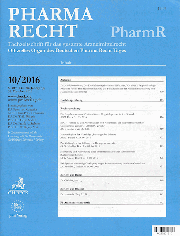 Titelblatt:PHARMARECHT  (PharmR)